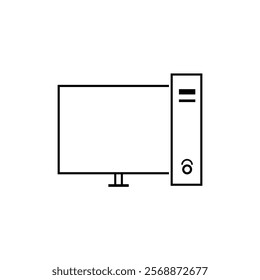 electronic computer silhouette icon design template	