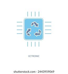icono de línea de concepto electrónico. Ilustración simple del elemento. diseño electrónico del símbolo del esquema del concepto.