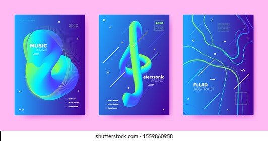 Electronic Concert. Dj Flyer. Neon Futuristic Banner. Modern 3d Flow Design. Electronic Sound. Dj Party. Blue 3d Fluid Design. Blue Gradient Brochure. Vibrant 3d Flow Waves. Electronic Music.