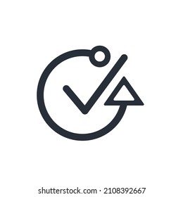 Electronic confirmation, check mark. Vector linear icon isolated on white background