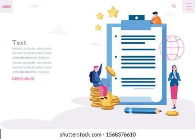 Electronic contract or digital signature,  Vector illustration for web banner, infographics, mobile. Online e-contract document 