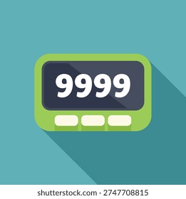 Electronic counter with 9999 on the screen, almost reaching the limit
