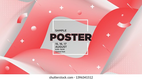 Electronic Covers for Night Party or Club Party Flyer. Colorful Waves Gradient Background. Template for DJ Poster, Web Banner, Pop-Up.
