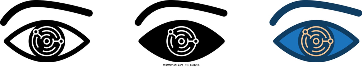 Electronic cyber eye icon , vector illustration