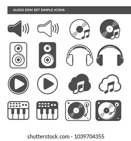 Electronic Dance Music Audio Set Icons