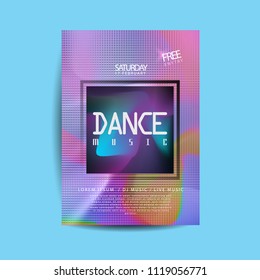 electronic dance music cover template for summer fest or club party flyer, colorful waves with gradient background