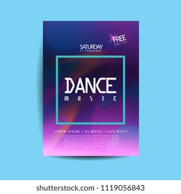 electronic dance music cover template for summer fest or club party flyer, colorful waves with gradient background