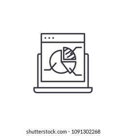 Electronic data linear icon concept. Electronic data line vector sign, symbol, illustration.
