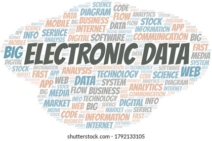 Electronic Data vector word cloud, made with text only.