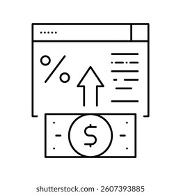 electronic deposit line icon vector. electronic deposit sign. isolated contour symbol black illustration