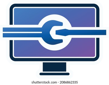 Electronic Desktop Vector Computer Repairing Logo