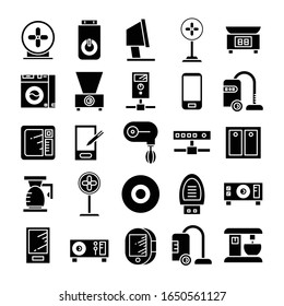 electronic device and appliance icons set