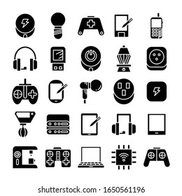 electronic device and appliance icons set