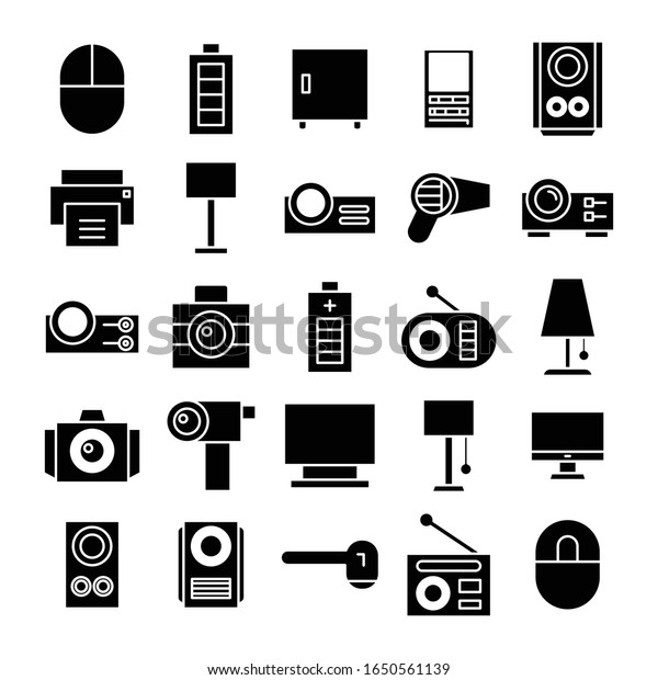 electronic device and\
appliance icons set