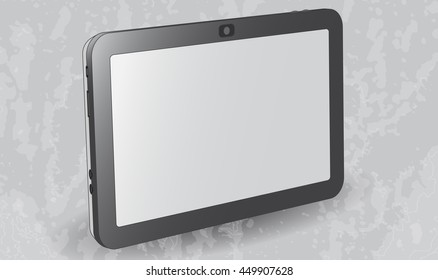 electronic device in black on a gray background, vector illustration