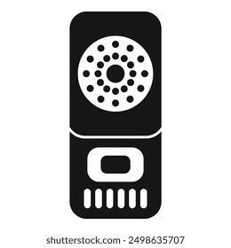 Electronic device with button and holes is detecting something, simple style