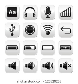 Electronic device / Computer software buttons set - vector