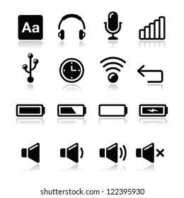 Electronic device / Computer software icons set - vector