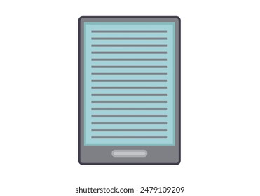 Electronic device of an e-book on white background