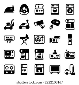 electronic device editable vector icons with simple and modern style