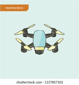 Electronic Device in Hand Drawn Style Illustration