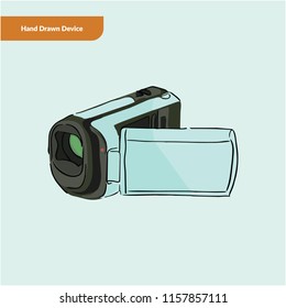 Electronic Device in Hand Drawn Style Illustration