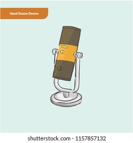 Electronic Device in Hand Drawn Style Illustration