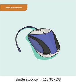 Electronic Device in Hand Drawn Style Illustration