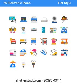 electronic device icon designed in colorful style and flat style