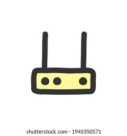 Symbol für elektronisches Gerät, Umriss flach Symbol.