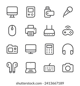 Electronic and device icon set