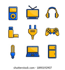 Electronic Device Icon Set 3D fill