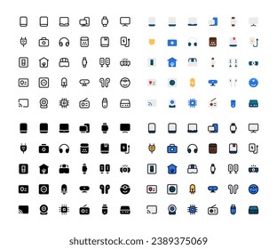Electronic Device icon set. Set of technology, homeware, gadget, appliance, equipment, electronic, icons