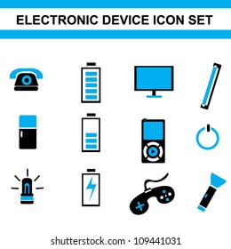 electronic device icon set, vector