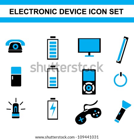 electronic device icon set, vector