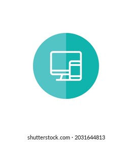 Icono de dispositivo electrónico. Diseño de iluminación de vectores