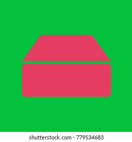 Electronic device icon. Vector. Paradise pink icon on dark pastel green background.