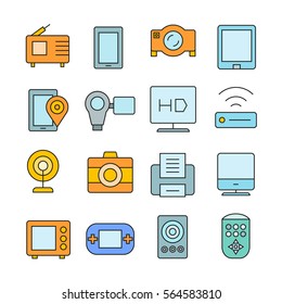 electronic device icons color style
