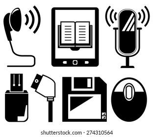 electronic device icons, gadget icons set