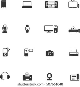 electronic device icons set