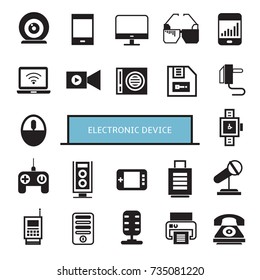 electronic device icons set