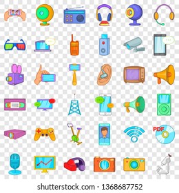 Electronic device icons set. Cartoon style of 36 electronic device vector icons for web for any design