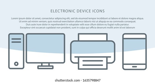 Electronic Device Icons vector design templates