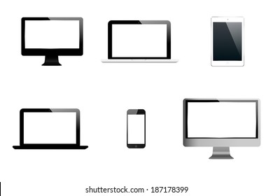 electronic device, isolated on a white background, vector illustration, mockups