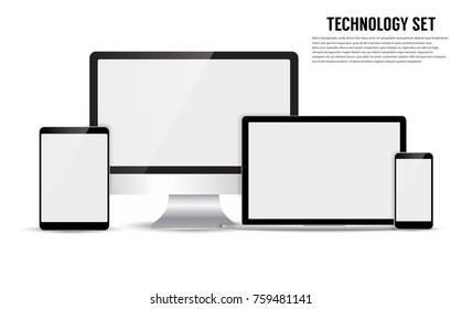 Dispositivo eletrônico isolado em fundo branco. Ilustração vetorial EPS10