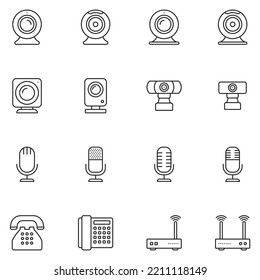 Electronic Device Line Icon Set
