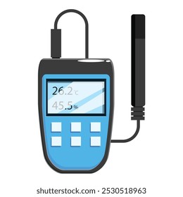 Electronic device for measuring temperature and humidity level with a sensor and digital display