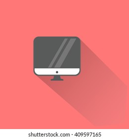 Electronic device monitor trendy flat icons. Vector illustration.