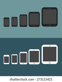Electronic device phone and tablet,trendy flat icons.