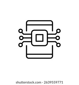Electronic Device With Processing Chip And Connection Nodes Icon